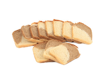 Brown and white bread slice.