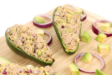 Avocado salad with tuna.