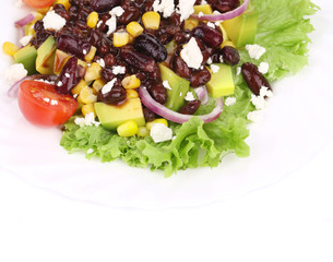 Red beans salad with feta cheese.