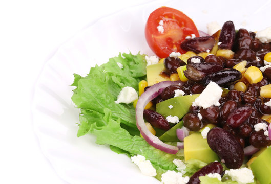 Red beans salad with feta cheese.
