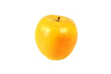 Yellow apple on a white background