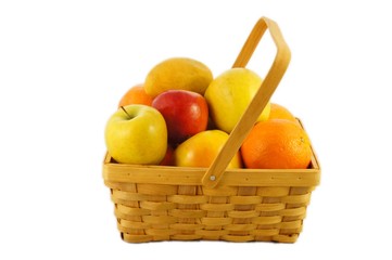 Wicked basket with fruits
