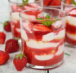 Dessert with strawberries