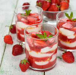 Dessert with strawberries