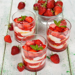 Dessert with strawberries