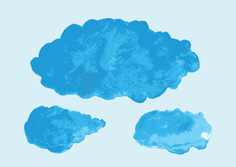 illustration of watercolor cloud symbol