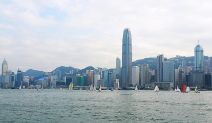 hong kong skyline at daytime