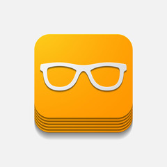 square button: glasses