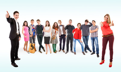 Fototapeta premium Teenage friends big group