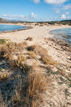 Narrow braid to the semi-island, Simos beach, Elafonisos, Greece