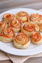 Tasty  puff pastry with apple shaped roses