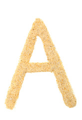 Sand letter isolated on white