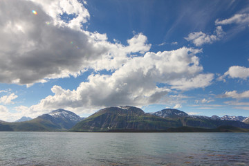 Arctic mountains and fjord