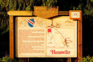 map of wine route, Hunawihr, Alsace, France