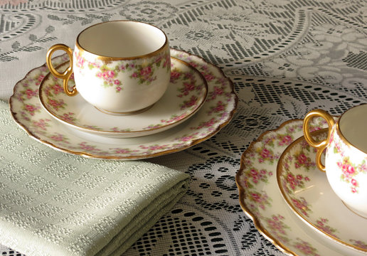 Limoges Cup, Saucer and Sandwich Plate