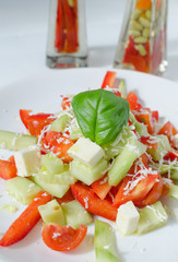 Fresh salad with feta cheese