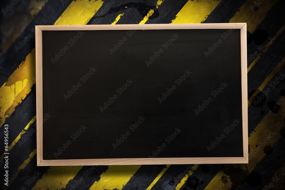 Poster composite image of chalkboard with wooden frame