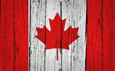 Zelfklevend Fotobehang Canada Vlag Grunge Achtergrond © niroworld