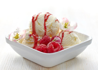 Vanilla Ice Cream with fresh berries