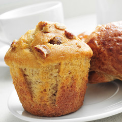 coffee, muffin and croissant