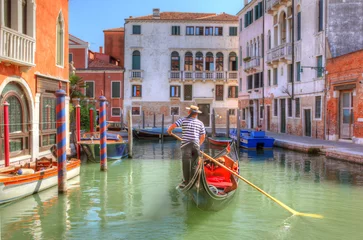 Papier Peint photo Lavable Gondoles Balade en gondole à Venise