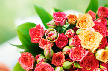 beautiful bouquet of bright red flowers