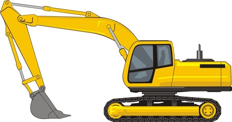 building excavator on a caterpillar base