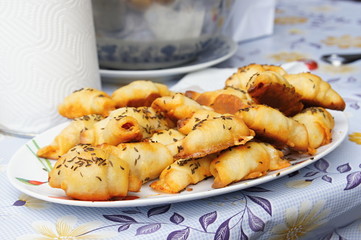 Salty bakery products with caraway