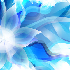 Abstract artistic Background with blue floral element