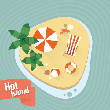 Abstract vector design illustration - Hot island