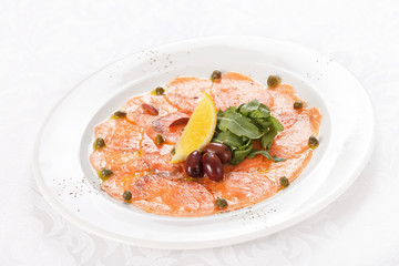 Fish Carpaccio with salad