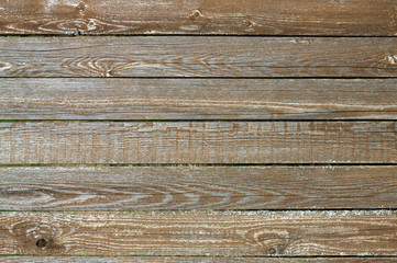 Fence from wooden horizontal planks as background closeup