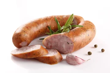 Foto auf Acrylglas Sausage with spices © Anna Bobrowska