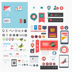 Large collection of flat web graphics