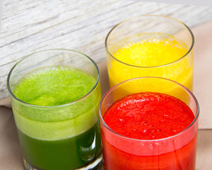 Fresh smoothies in the glass
