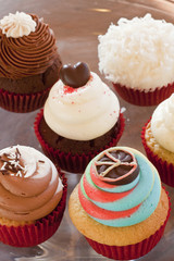 various colorful cupcakes