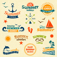 Fototapeta premium Summer element label set