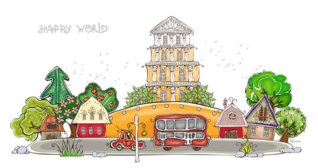 City street  illustration