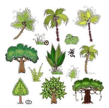 set of jungle trees "Happy world" collection
