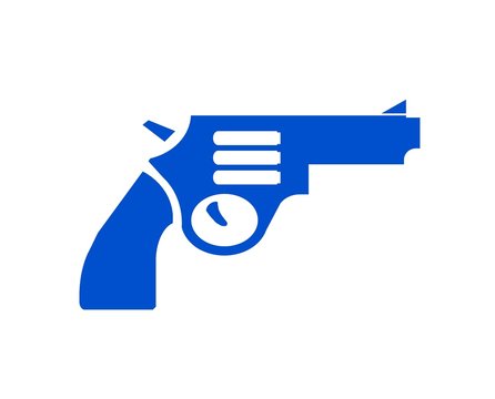 Pistolet, arme à feu bleu