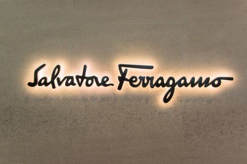 Naklejka premium The sign of Solvatore Ferragamo store