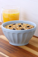 Delicious organic muesli cereal