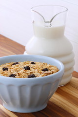 Delicious organic muesli cereal