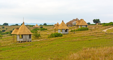 Fototapeta na wymiar Vacation Huts in Africa