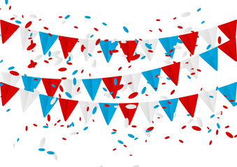 Independence Day flags with confetti
