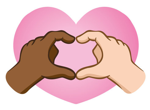 Hands forming a heart interacial