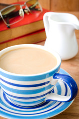 cup of coffee on the office desk with