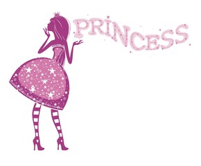 Силуэт принцессы в розовом платье