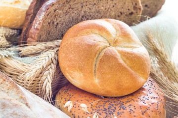 Loaf bread sliced crispy rolls