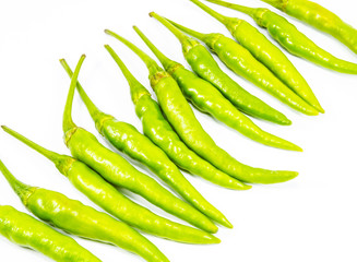 Green peppers isolated on white